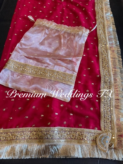 Red Nikkah Dupatta