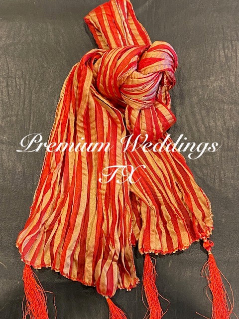 Men's Dupatta - Red & Gold - Premium Weddings TX