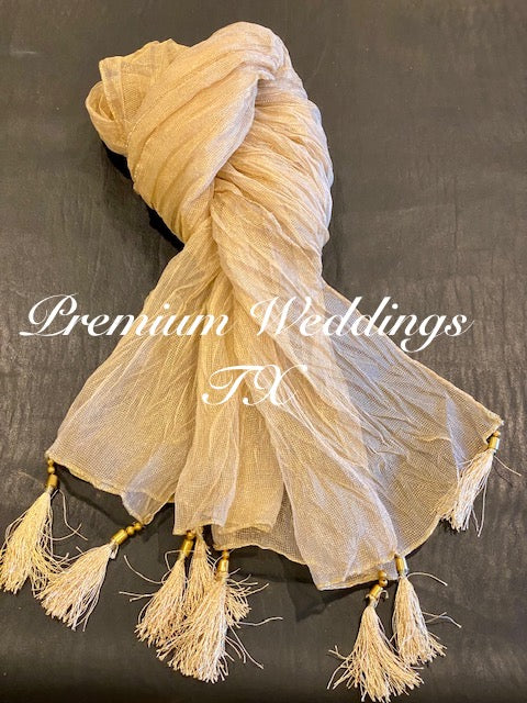 Men's Dupatta - Shimmer Gold - Premium Weddings TX