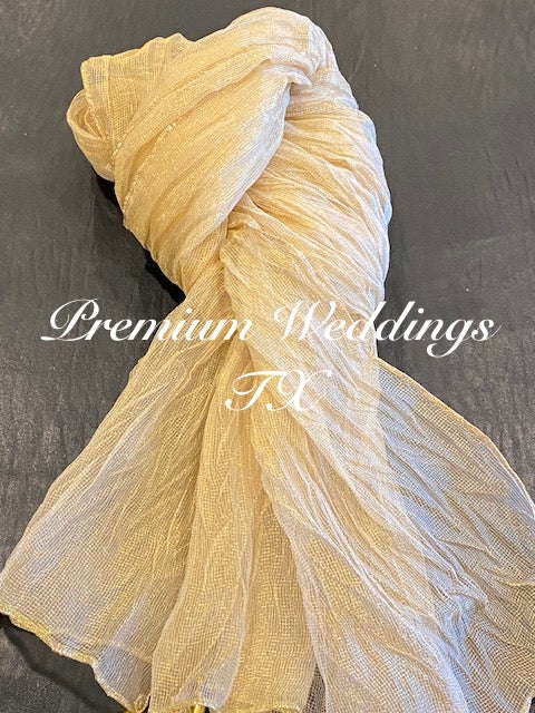 Men's Dupatta - Shimmer Gold - Premium Weddings TX