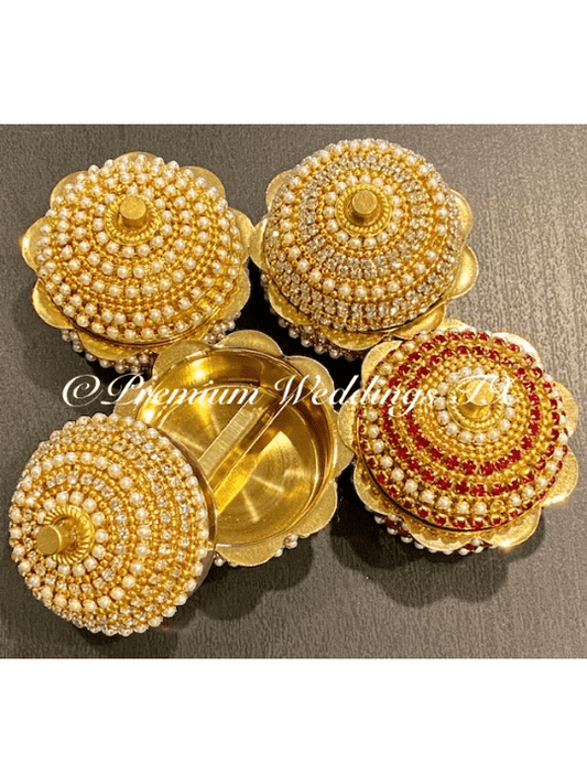 Gold & Red Sindoor Box - Large - Premium Weddings TX
