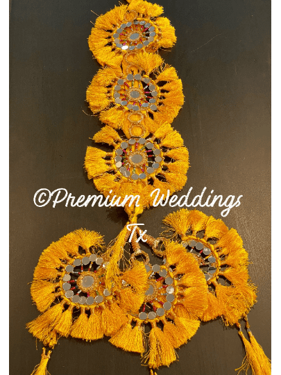 Yellow Resham Mirror Paranda