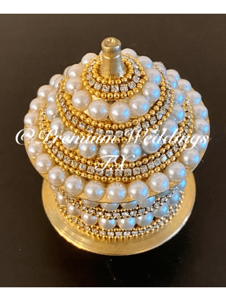 Gold & Pearl Sindoor Box - XL - Premium Weddings TX