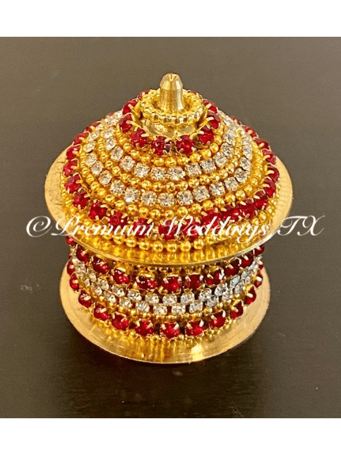 Red & Pearl Sindoor Box - Small