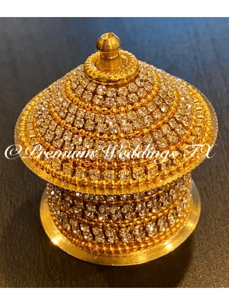 Red & Gold Pearl Sindoor Box - Large