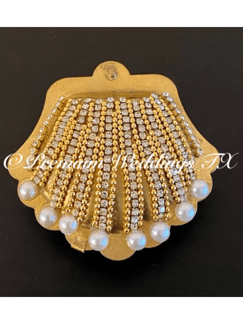 Gold Shell Sindoor Holder - Premium Weddings TX