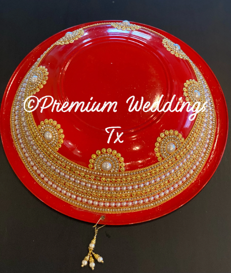 Big Decorative Bowls - Red Assorted Designs - Premium Weddings TX