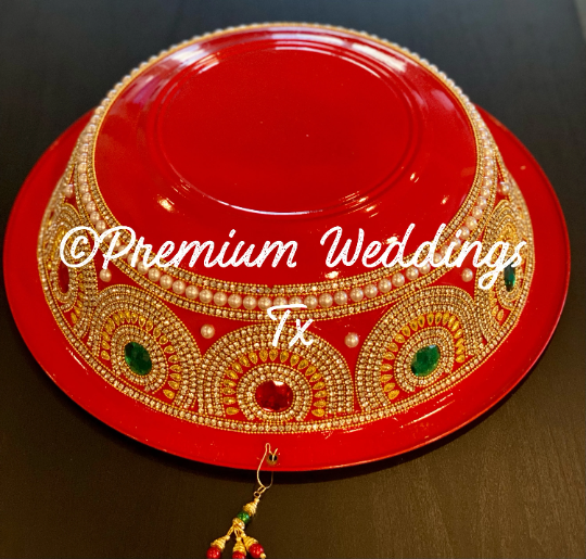 Big Decorative Bowls - Red Assorted Designs - Premium Weddings TX