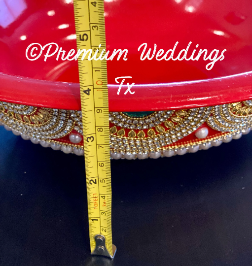 Big Decorative Bowls - Red Assorted Designs - Premium Weddings TX