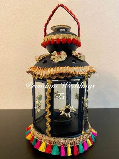 Handmade Embellished Black Lanterns, Lanterns, Centerpieces, Decorations, Shaadi Decor, Wedding Decor, Handmade Lanterns, Handmade Shaadi Decor, Handmade Pithi Decor, Handmade Mayoon Decor, Dholki Decor, Sangeet decor, Haldi decor