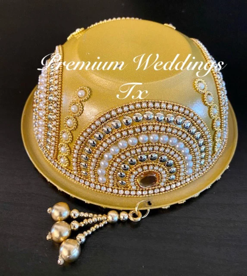 Handmade Decorative Bowls - Gold Assorted Designs - Premium Weddings TX