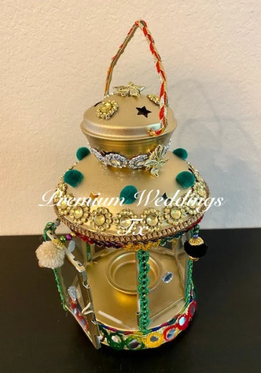 Handmade Embellished Gold Lanterns, Lanterns, Centerpieces, Decorations, Shaadi Decor, Wedding Decor, Handmade Lanterns, Handmade Shaadi Decor, Handmade Pithi Decor, Handmade Mayoon Decor, Dholki Decor, Sangeet decor, Haldi decor