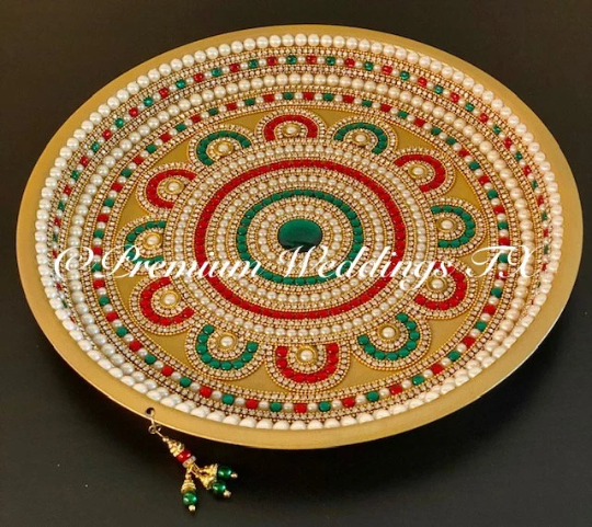Gold Multi Stone Flower Thaali - Premium Weddings TX