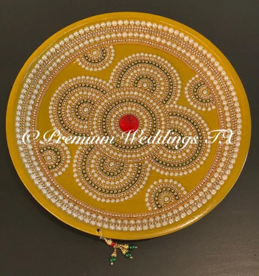 Gold/Green/Pearl Flower Mandala Thaali - Premium Weddings TX