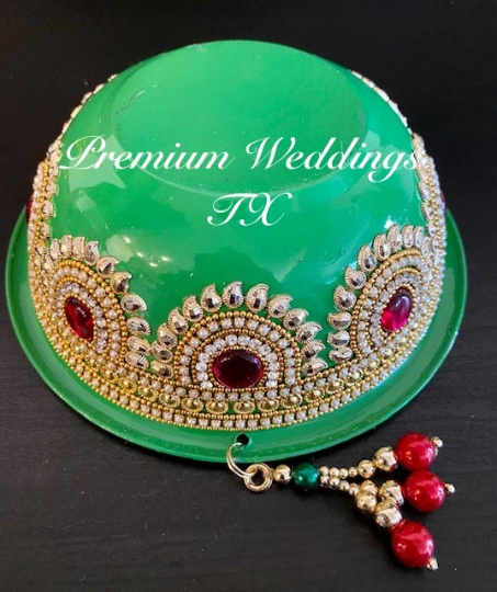 Handmade Decorative Bowls - Green Assorted Designs - Premium Weddings TX