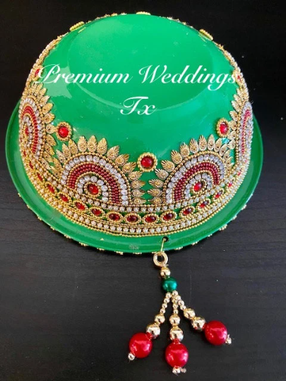 Handmade Decorative Bowls - Green Assorted Designs - Premium Weddings TX