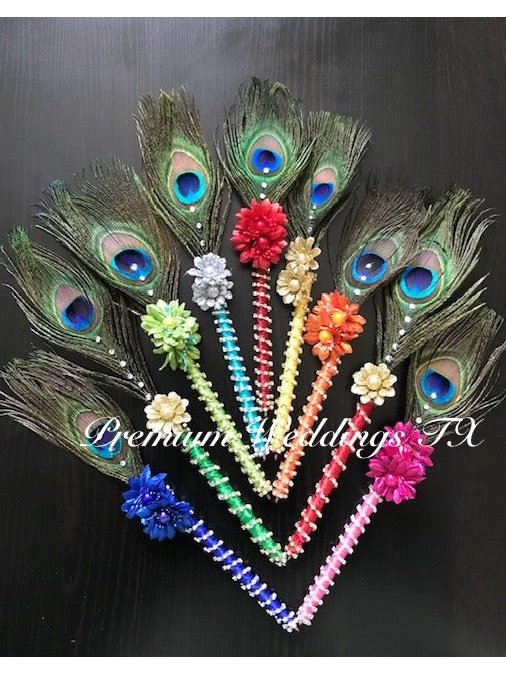 Dark Pink Peacock Feather Nikkah Pen - 1 Pen - Premium Weddings TX