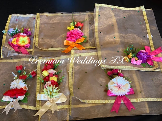 White Embellished Saree Cover Bags - Premium Weddings TX