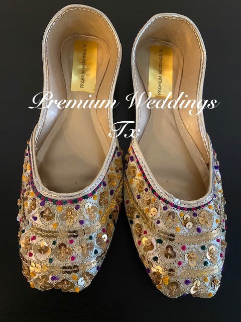 Beige Sequins Jutti