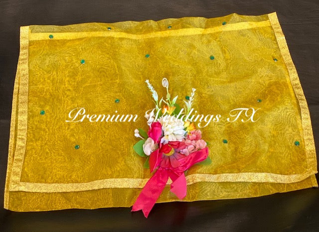 Yellow Embellished Saree Cover Bags - Premium Weddings TX