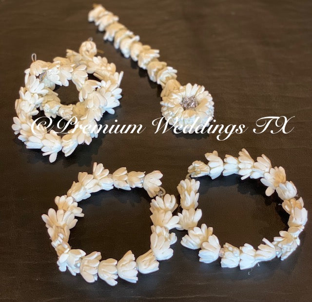 Mogra Style Flower Gajra Set - Premium Weddings TX