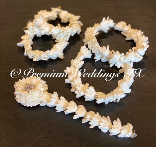 Mogra Style Flower Gajra Set - Premium Weddings TX