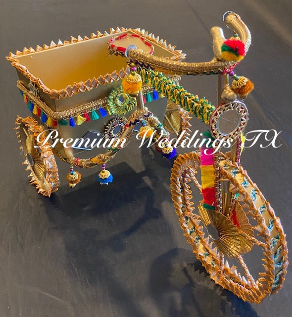 Decorative Metal Tricycle With Basket - Assorted Colors - Premium Weddings TX
