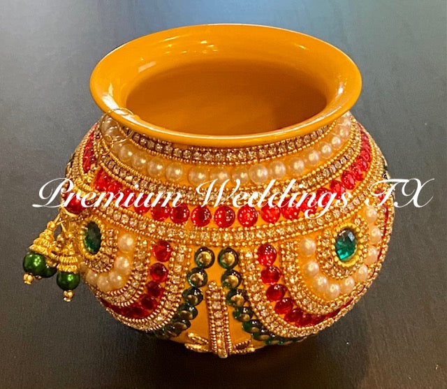 Small Kalash Matki - 1Ct - Yellow - Premium Weddings TX