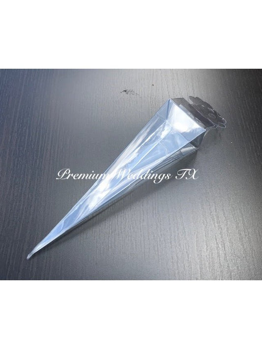 PVC Clear Cone Favor Boxes - Premium Weddings TX