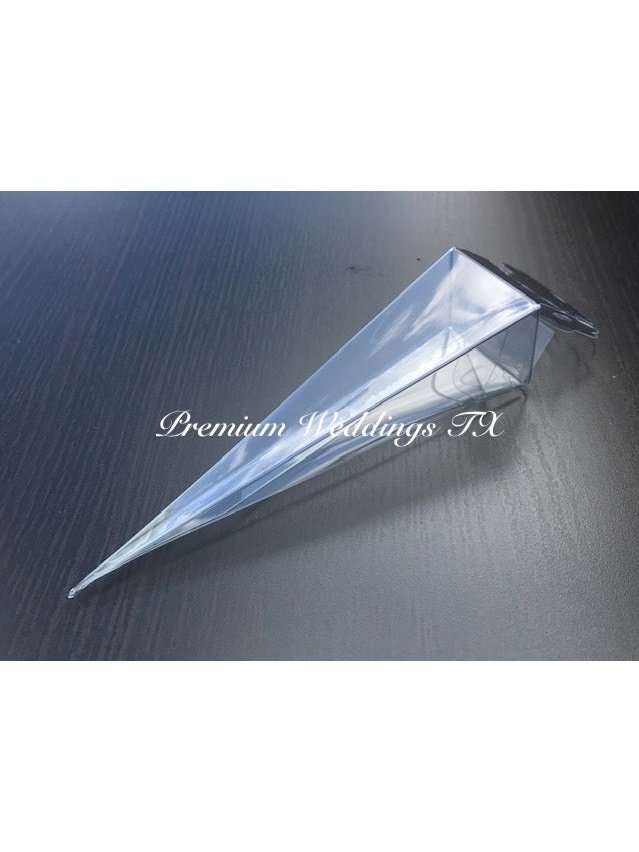 PVC Clear Cone Favor Boxes - Premium Weddings TX