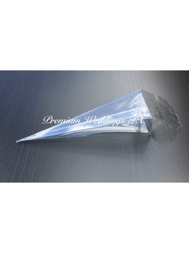 PVC Clear Cone Favor Boxes - Premium Weddings TX