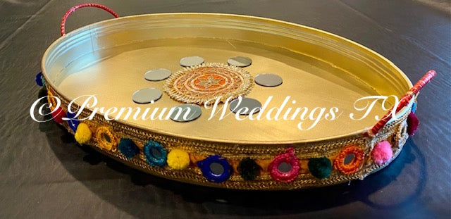Metal Thaals Bari Trays / Gift Packaging - Premium Weddings TX