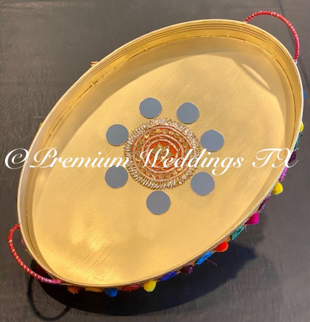 Metal Thaals Bari Trays / Gift Packaging - Premium Weddings TX
