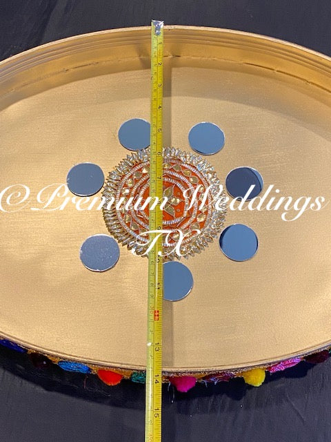 Metal Thaals Bari Trays / Gift Packaging - Premium Weddings TX
