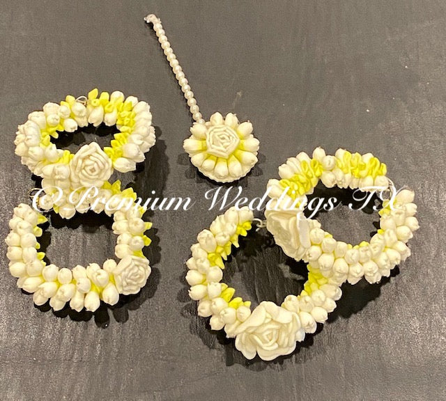 White Mogra Bud Gajra Set - Premium Weddings TX