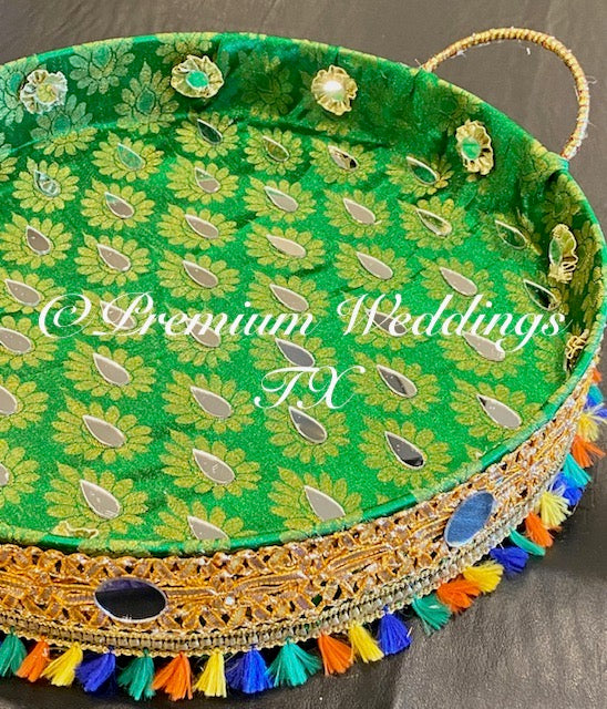 Green Handmade Mehndi Thaal