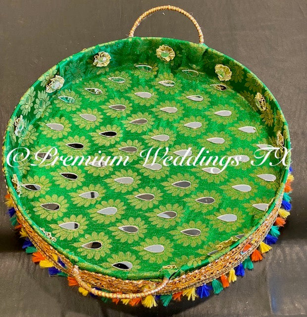 Green Handmade Mehndi Thaal