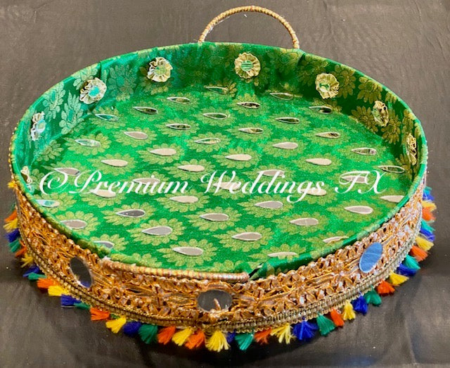 Green Handmade Mehndi Thaal