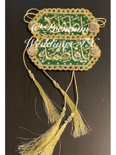 Ya Ali Madat Ya Fatima Imam Zamin - Green - Embellished - Premium Weddings TX