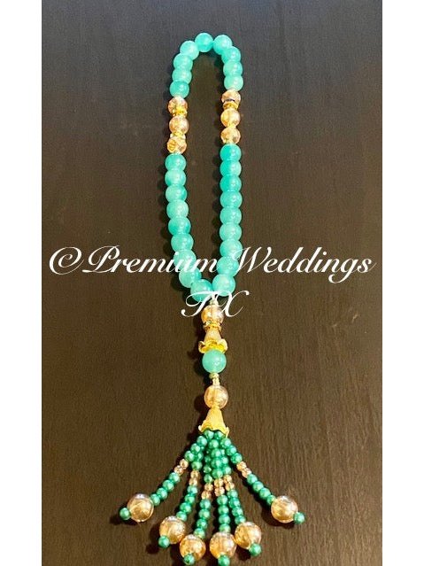 Teal Bead Tasbih - 1Ct - Premium Weddings TX