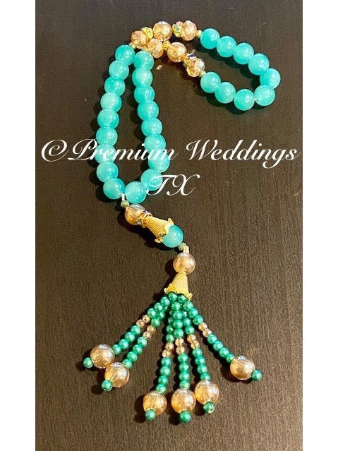 Teal Bead Tasbih - 1Ct - Premium Weddings TX