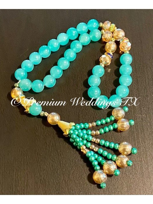 Teal Bead Tasbih - 1Ct - Premium Weddings TX