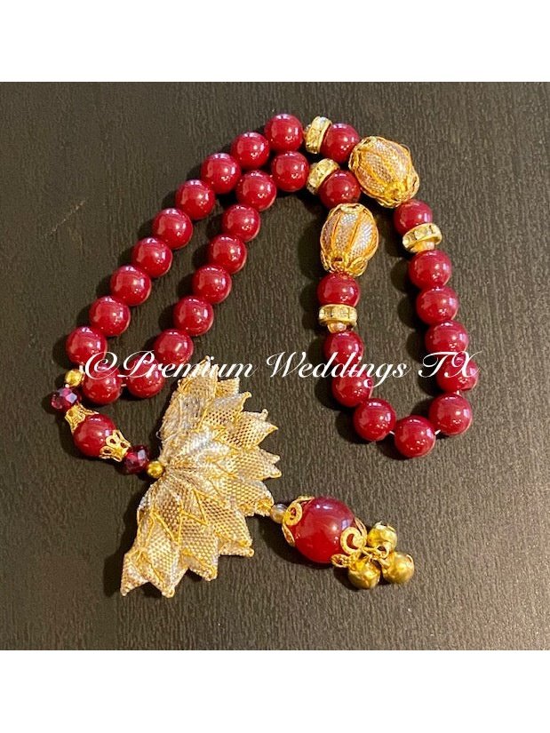 Maroon Bead Tasbih - 1Ct - Premium Weddings TX
