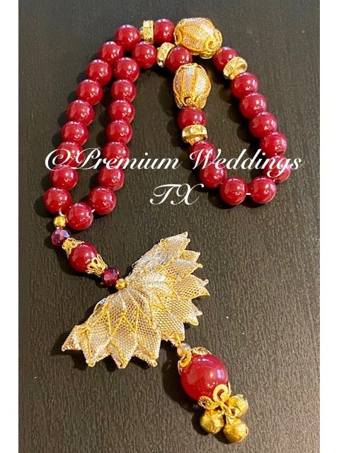 Maroon Bead Tasbih - 1Ct - Premium Weddings TX