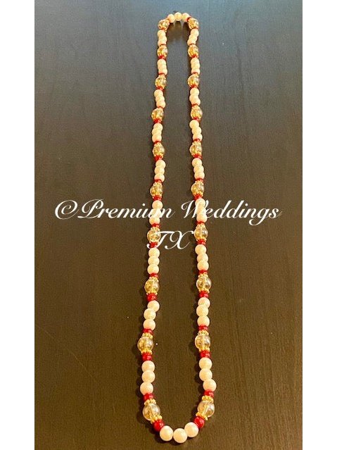 Milni Mala Haar - Red/Gold/Pearl