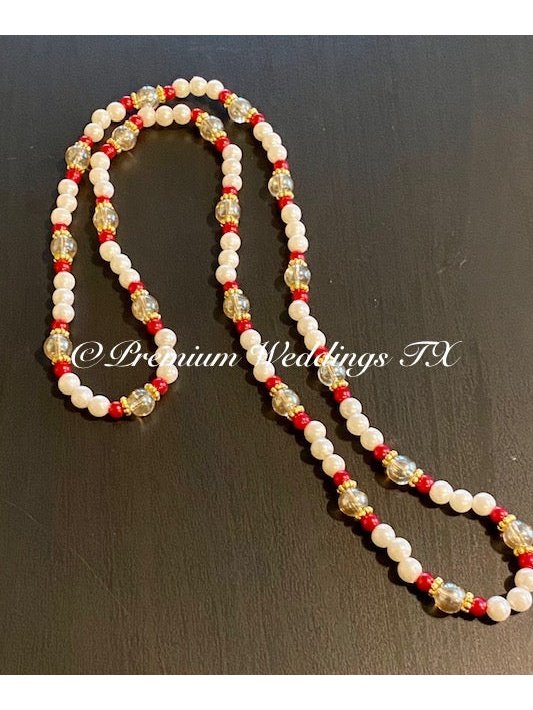 Milni Mala Haar - Red/Gold/Pearl