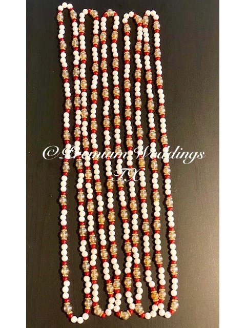 Milni Mala Haar - Red/Gold/Pearl