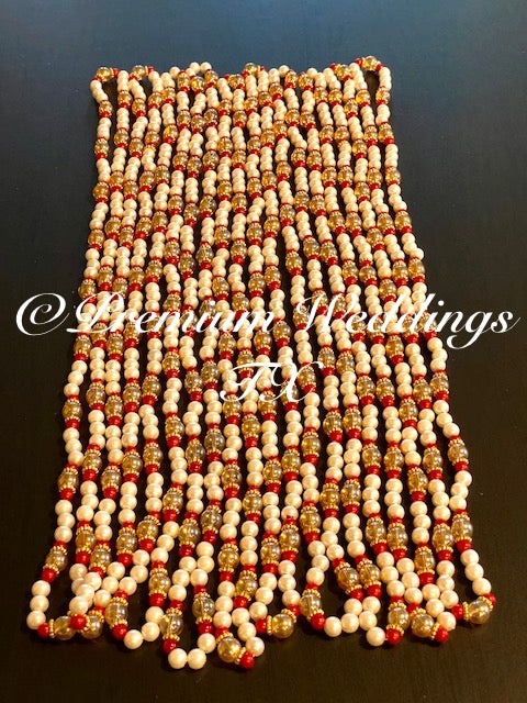 Milni Mala Haar - Red/Gold/Pearl