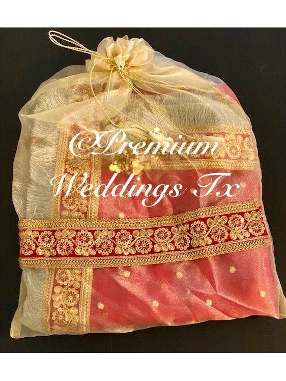 Red Nikkah Dupatta - Premium Weddings TX