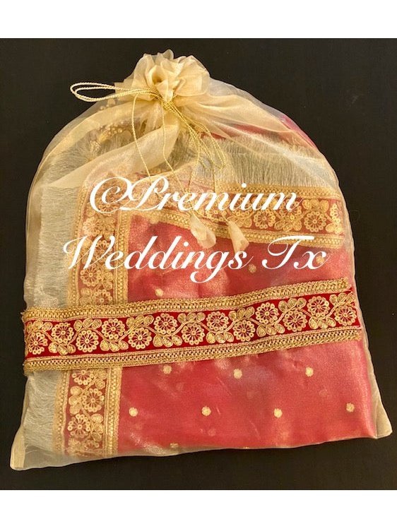 Red Nikkah Dupatta - Premium Weddings TX